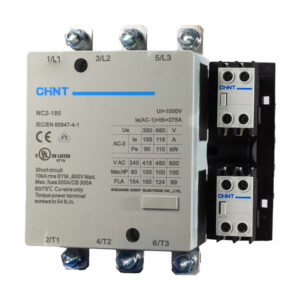 CONTACTOR TRIFASICO NC2-185 AMPERIOS BOBINA 220V PLASTICO NEGRO/GRIS CHINT