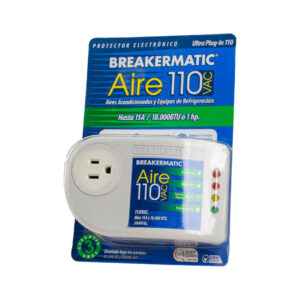 PROTECTOR ELECTRONICO DE VOLTAGE PARA TRABAJO PESADO ENCHUFABLE 110V 15AMP PLASTICO GRIS BREAKERMATIC