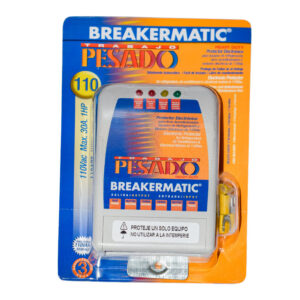 PROTECTOR ELECTRONICO DE VOLTAGE PARA TRABAJO PESADO PBE110 110V 30AMP PLASTICO GRIS BREAKERMATIC