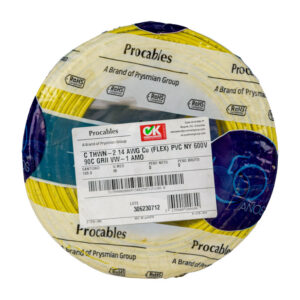 CABLE COBRE AISLADO AWM AUTOMOTRIZ/ILUMINACION N° 16 600V 105°C ROLLO X 100 MTS AMARILLO CENTELSA