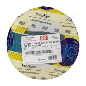 CABLE COBRE AISLADO AWM AUTOMOTRIZ/ILUMINACION N° 14 600V 105°C ROLLO X 100 MTS AMARILLO CENTELSA