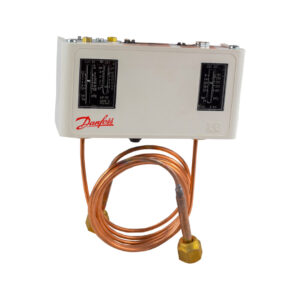 PRESOSTATO DE PRESION DUAL AUTOMATIO CON CAPILAR KP15 060-119966 MARCO DE ACERO BLANCO DANFOSS