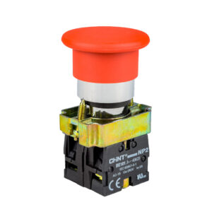 PULSADOR PARA DE EMERGENCIA TIPO HONGO SIN RETENCION PLASTICO/METAL ROJO CHINT