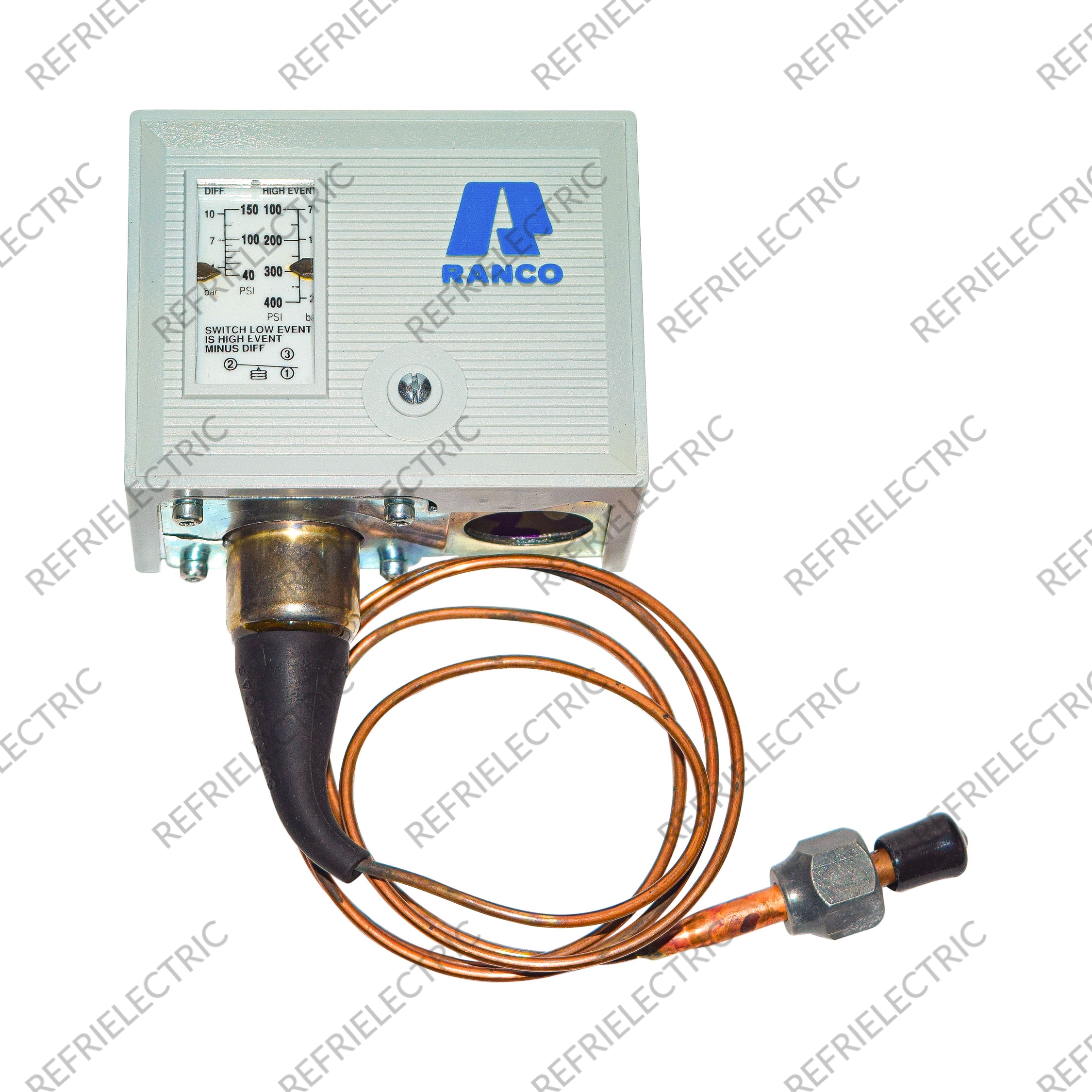 PRESOSTATO DE ALTA PRESION 100/400PSI MARCO DE ACERO BLANCO RAMCO