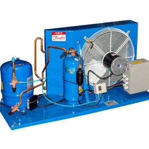 CONDENSADORA HERMETICA MANEUROP 2.5HP 1 FASE R404/R507 115F0277 HCZ028 220V 60HZ ACERO AZUL DANFOSS