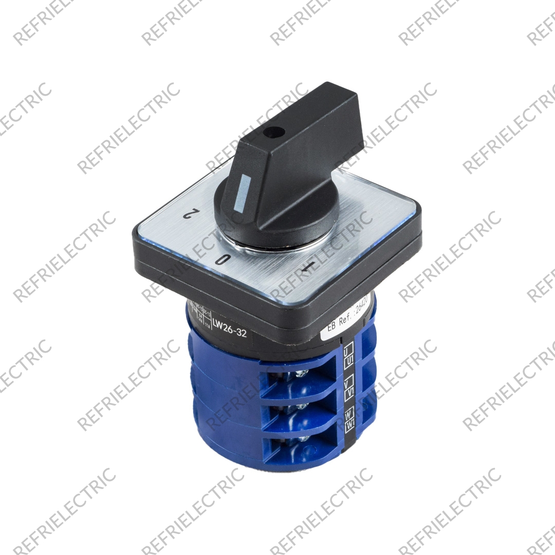 CONMUTADOR - TRANFERENCIA MANUAL 32AMP 3P PARA TABLERO 220 / 440V TERMOPLASTICO GRIS Y AZUL EBCHQ