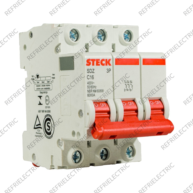 BREAKER RIEL TRIPOLAR 16 AMP 6KA 110/220V STECK - Imagen 2