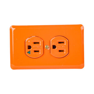 TOMA INCRUSTAR TIERRA AISLADA 15A C-012 PLASTICO DE INGENIERIA Y CONTACTOS EN COBRE NARANJA CODELCA
