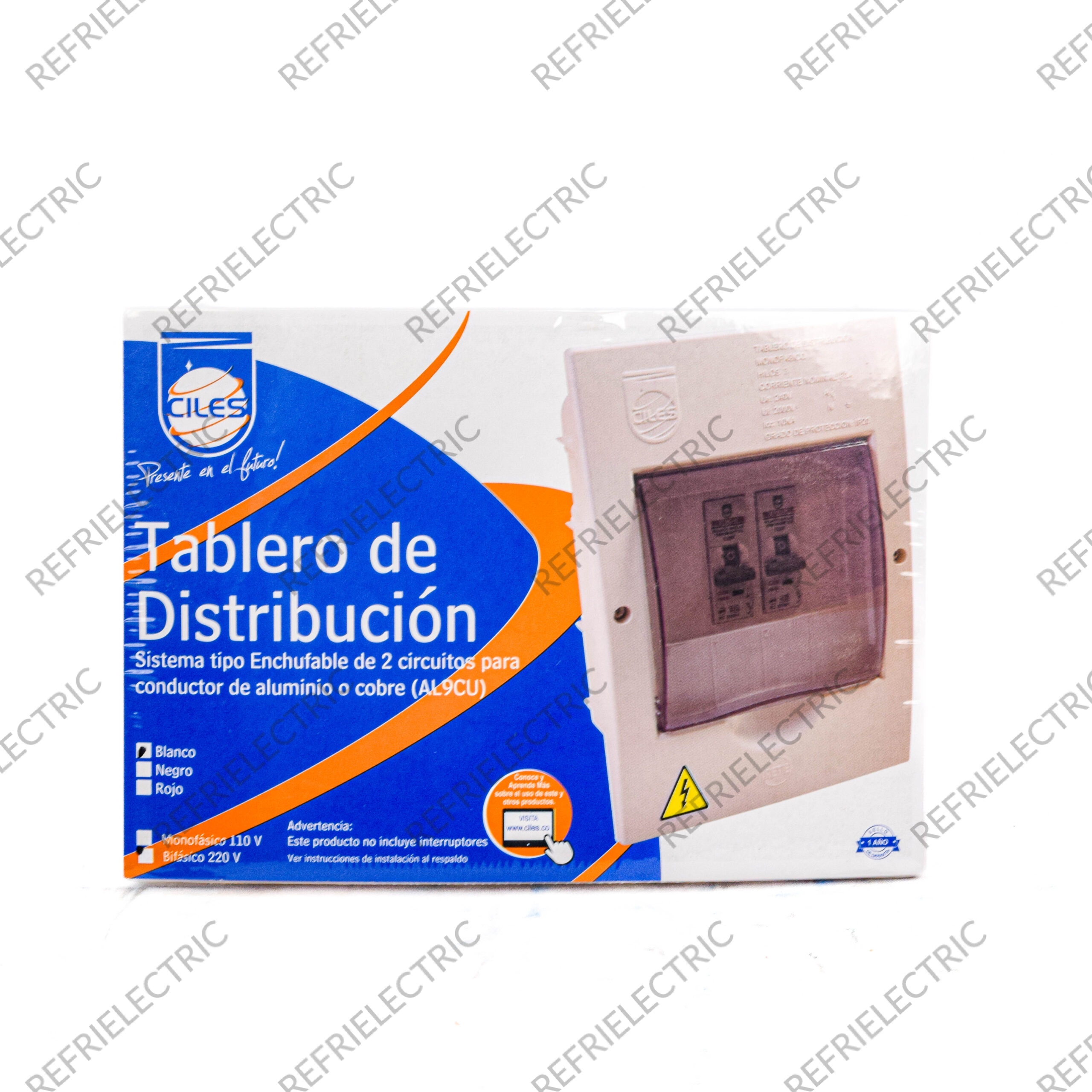 CAJA PLASTICA ENCHUFABLE 2 CIRCUITOS BIFASICA SOBREPONER 110/220V 80AMP CILES