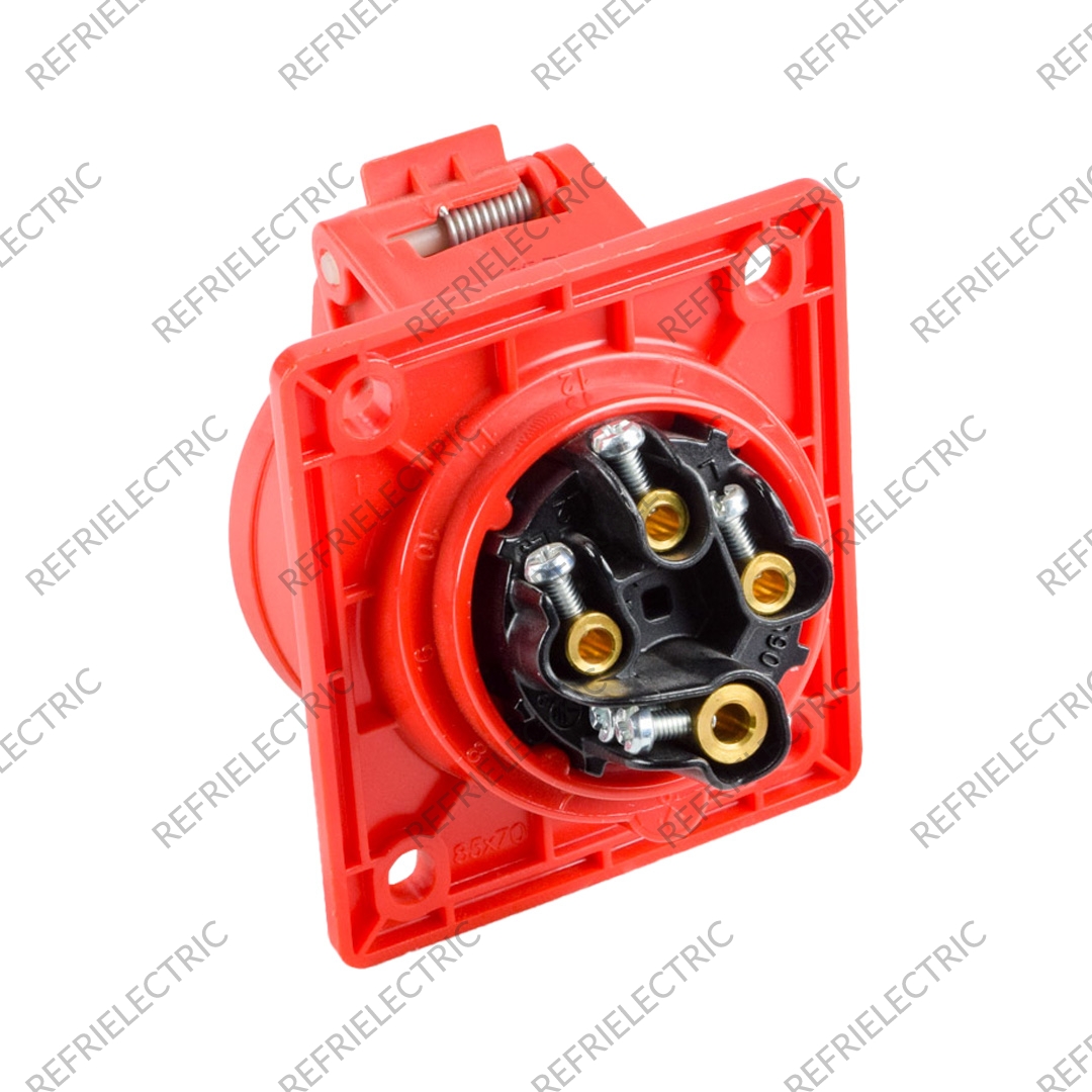 TOMA INDUSTRIAL 16AMP 3POLOS+TIERRA INCRUSTAR ROJA 220V POLIAMIDA 6 ROJA VCP - Imagen 2