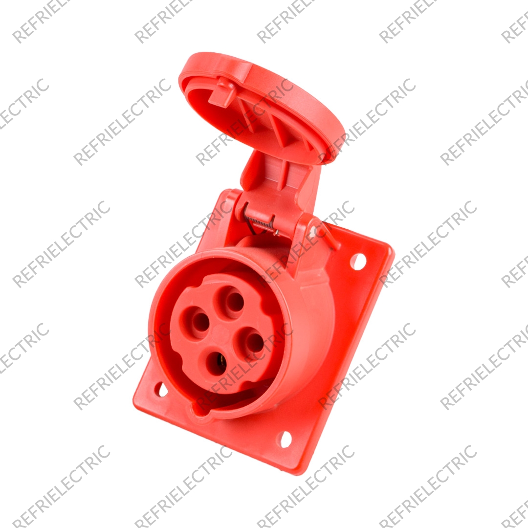 TOMA INDUSTRIAL 16AMP 3POLOS+TIERRA INCRUSTAR ROJA 220V POLIAMIDA 6 ROJA VCP - Imagen 3