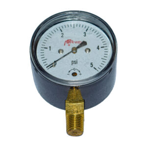 MANOMETRO DE PRESION 0-5 PSI ROSCA 1/4" LATON NEGRO RWELL