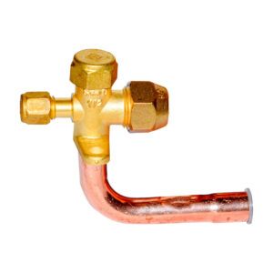RWELL - VALVULA DE SERVICIO PARA MINISPLIT CURVA 1/4" LADO ALTA  COBRE/LATON