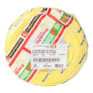 CABLE COBRE AISLADO 7 HILOS EXZHELLENT ZERO HALOGENO N°12 600V 75°C ROLLO X 100 MTS AMARILLO PROCABLES