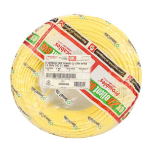 CABLE COBRE AISLADO 7 HILOS EXZHELLENT ZERO HALOGENO N°10 600V 75°C ROLLO X 100 MTS AMARILLO PROCABLES