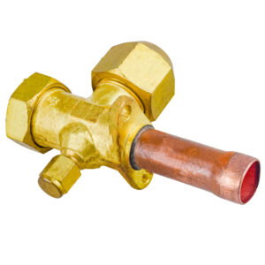 RWELL - VALVULA DE SERVICIO CONDENSADORA AIRE CENTRAL R410A 2VIAS 5/16" RECTA  COBRE/LATON