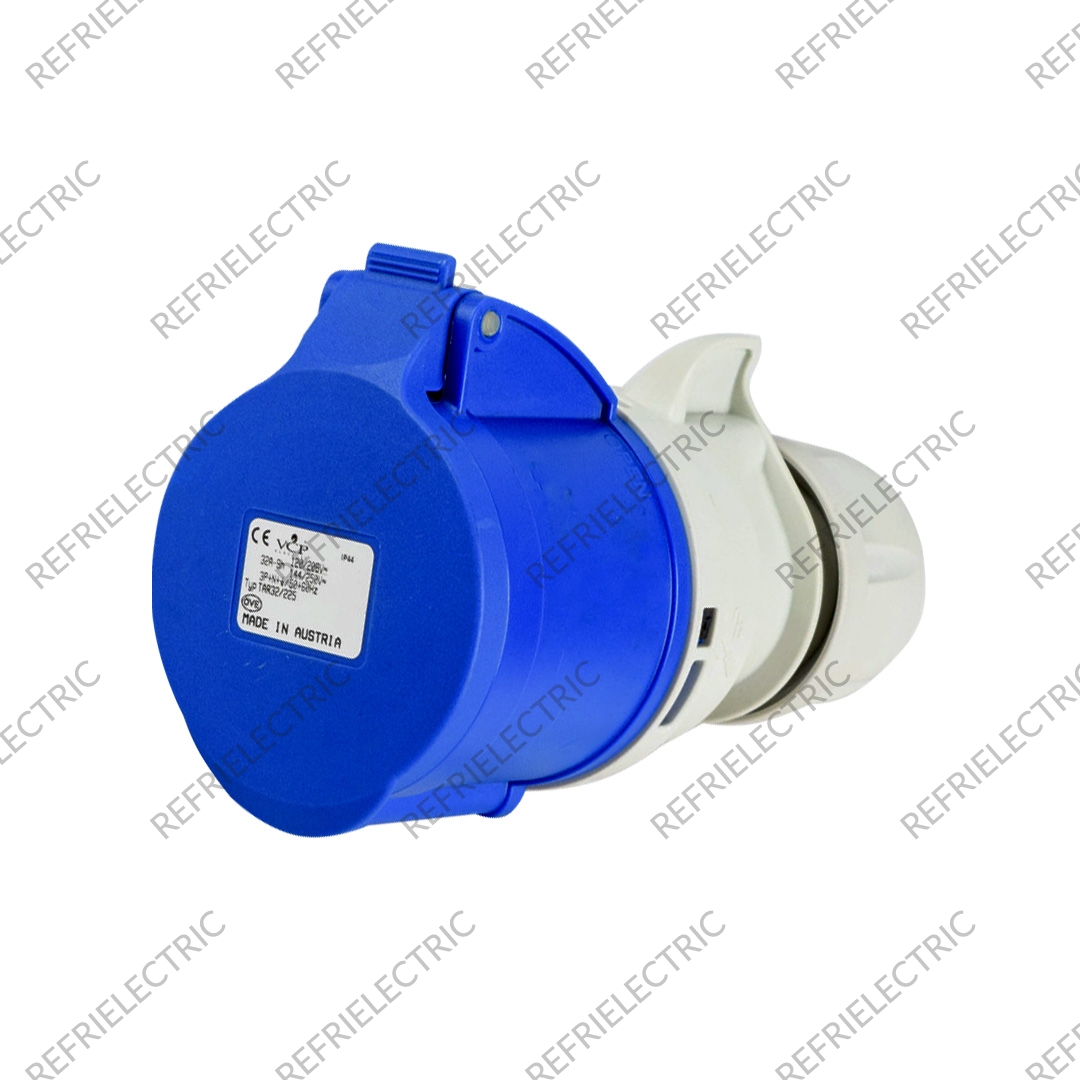 TOMA INDUSTRIAL 32AMP 3POLOS+TIERRA+NEUTRO AEREA AZUL 220V POLIAMIDA 6 AZUL VCP - Imagen 2