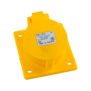 TOMA INDUSTRIAL 32AMP 2POLOS+TIERRA INCRUSTAR AMARILLO 110V POLIAMIDA 6 AMARILLA VCP