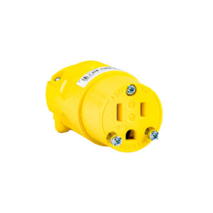 CLAVIJA AEREA DE SEGURIDAD 3 POLOS 15 AMPERIOS PLASTICO AMARILLO LEVINTON