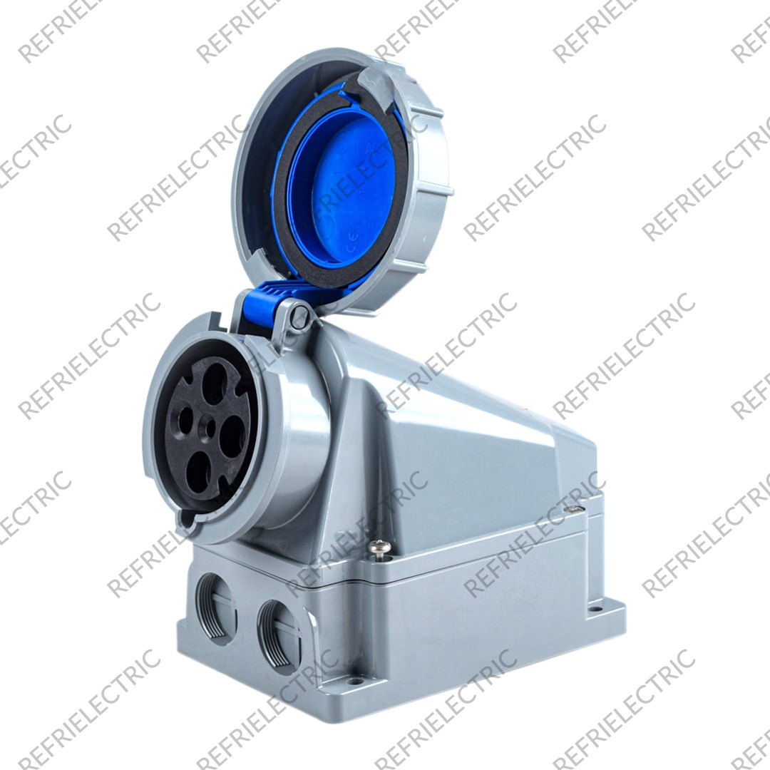 TOMA INDUSTRIAL 63AMP 3POLOS+TIERRA SOBREPONER AZUL 220V POLIAMIDA 6 AZUL VCP - Imagen 3