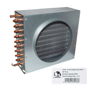 PANAL CONDENSADOR NEVERA/FREEZER 1/4HP 1LINEA COBRE/ZINC GRIS RWELL