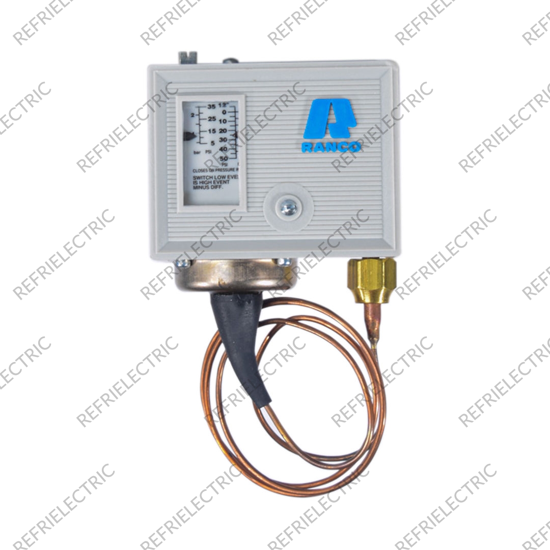 RAMCO - PRESOSTATO DE BAJA PRESION 12 A 50 PSI MARCO DE ACERO BLANCO