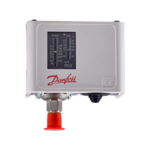 DANFOSS - PRESOSTATO DE ALTA PRESION MANUAL CON CAPILAR KP5 060-117166 MARCO DE ACERO BLANCO