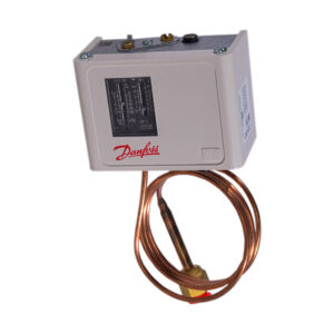 DANFOSS - PRESOSTATO DE BAJA PRESION AUTOMATICO CON CAPILAR KP1 060-110566 MARCO DE ACERO BLANCO