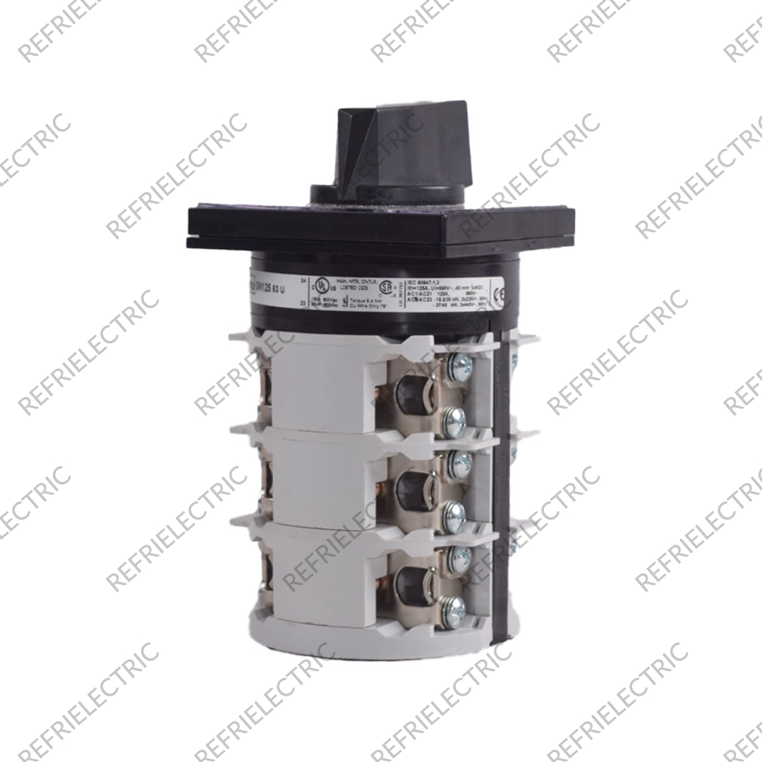 LOVATO - CONMUTADOR - TRANFERENCIA MANUAL 125AMP 3P PARA TABLERO 220 / 440V TERMOPLASTICO GRIS/NEGRO - Imagen 3