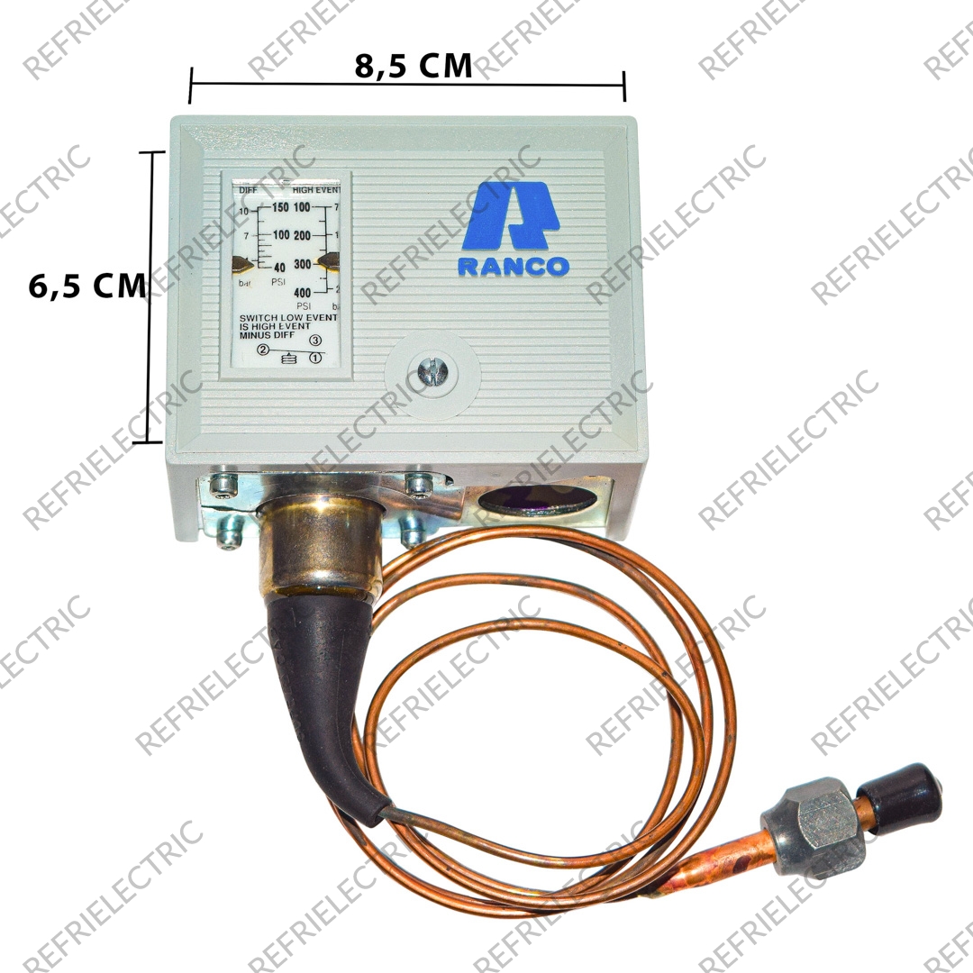 PRESOSTATO DE ALTA PRESION 100/400PSI MARCO DE ACERO BLANCO RAMCO - Imagen 2