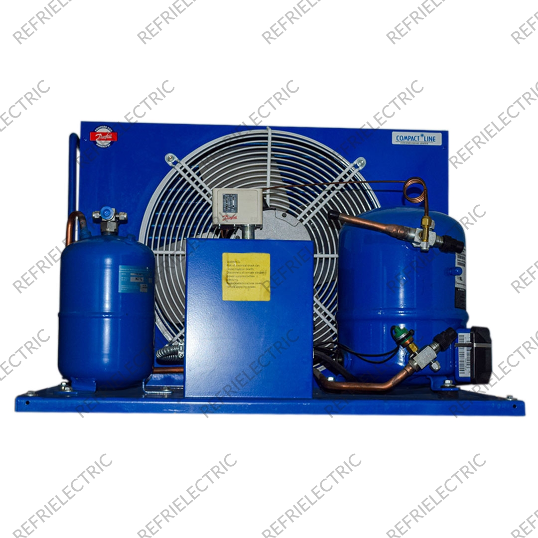 DANFOSS - CONDENSADORA HERMETICA MANEUROP 2.5HP 3 FASES R22 114N3235 HCM028 220V 60HZ ACERO AZUL