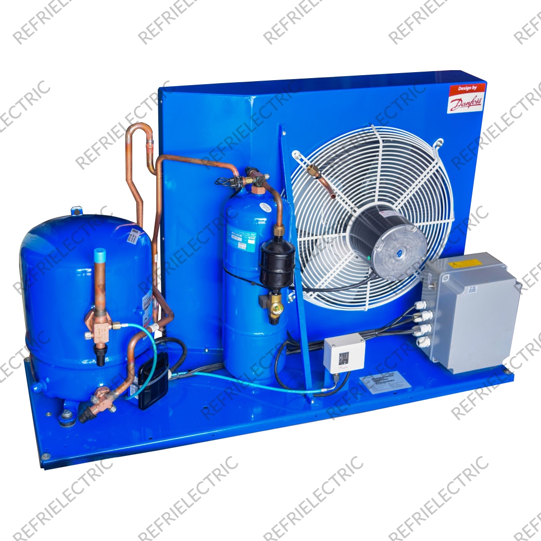 DANFOSS - CONDENSADORA HERMETICA MANEUROP 4.5HP 1 FASE R22 115F0155 HJM050 220V 60HZ ACERO AZUL