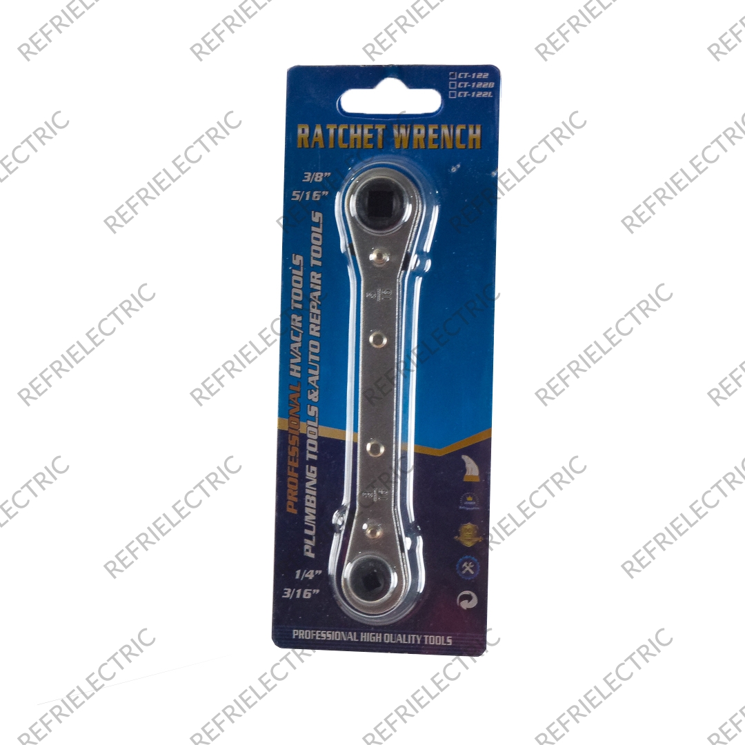 RWELL - LLAVE RATCHET 4 EN 1 PARA REFRIGERACION 3/16" - 1/4" - 5/16" -3/8"