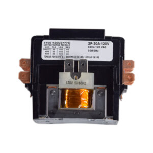 RWELL - CONTACTOR AIRE ACONDICIONADO 2POLOS 30AMPERIOS  BOBINA 120V TERMO PLASTICO/BAQUELITA NEGRO