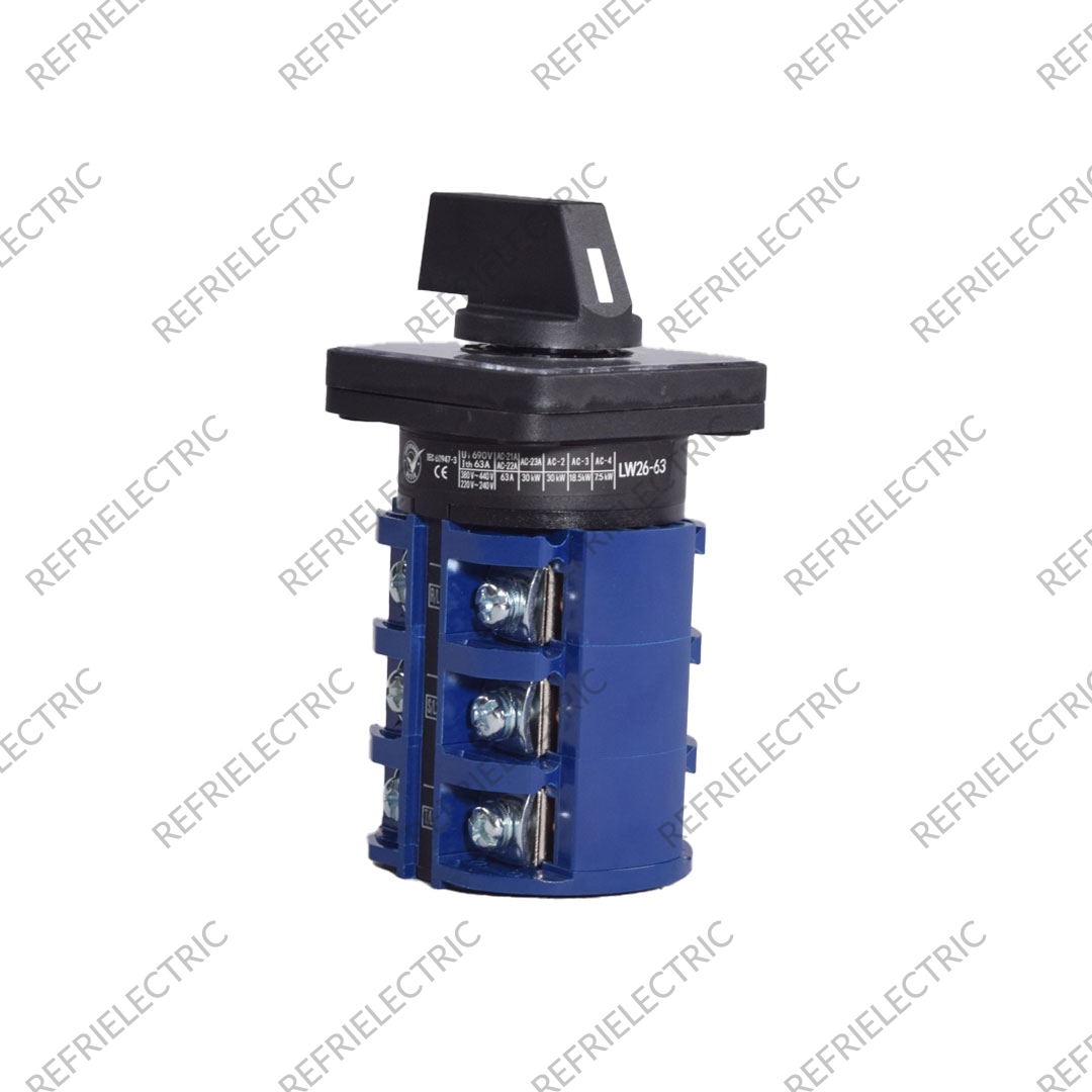 EBCHQ - CONMUTADOR - TRANFERENCIA MANUAL 50AMP 3P PARA TABLERO 220 / 440V TERMOPLASTICO GRIS Y AZUL - Imagen 2