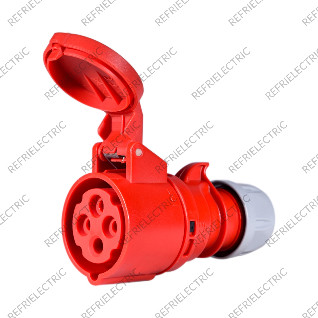 TOMA INDUSTRIAL 16AMP 3POLOS+TIERRA AEREA ROJA 220V POLIAMIDA 6 ROJA VCP - Imagen 2