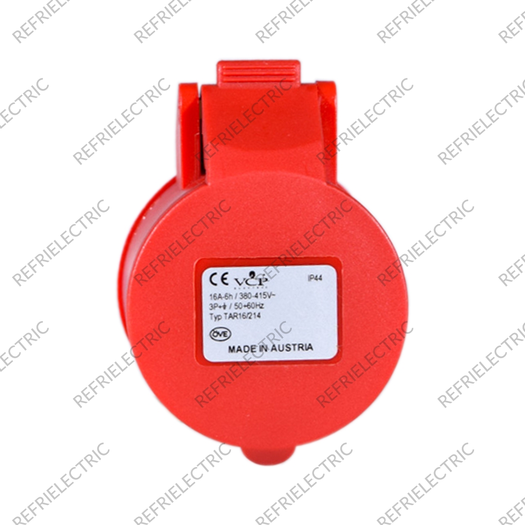 TOMA INDUSTRIAL 16AMP 3POLOS+TIERRA AEREA ROJA 220V POLIAMIDA 6 ROJA VCP - Imagen 3