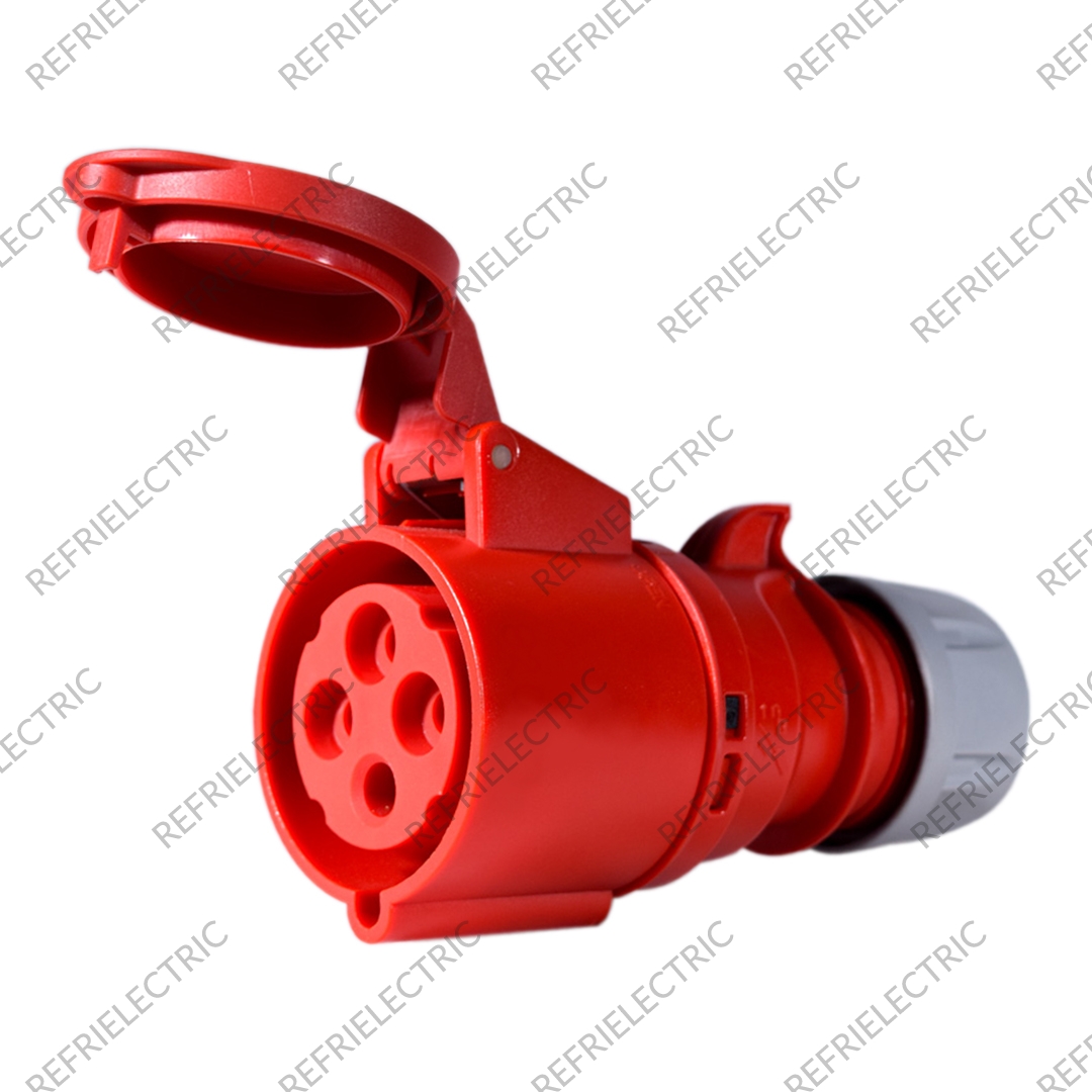 TOMA INDUSTRIAL 32AMP 3POLOS+TIERRA AEREA ROJA 440V POLIAMIDA 6 ROJA VCP - Imagen 2