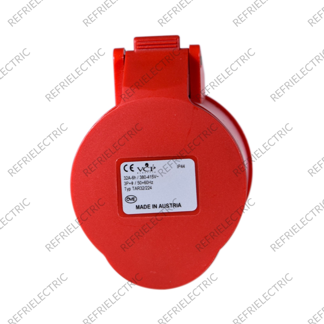 TOMA INDUSTRIAL 32AMP 3POLOS+TIERRA AEREA ROJA 440V POLIAMIDA 6 ROJA VCP - Imagen 3